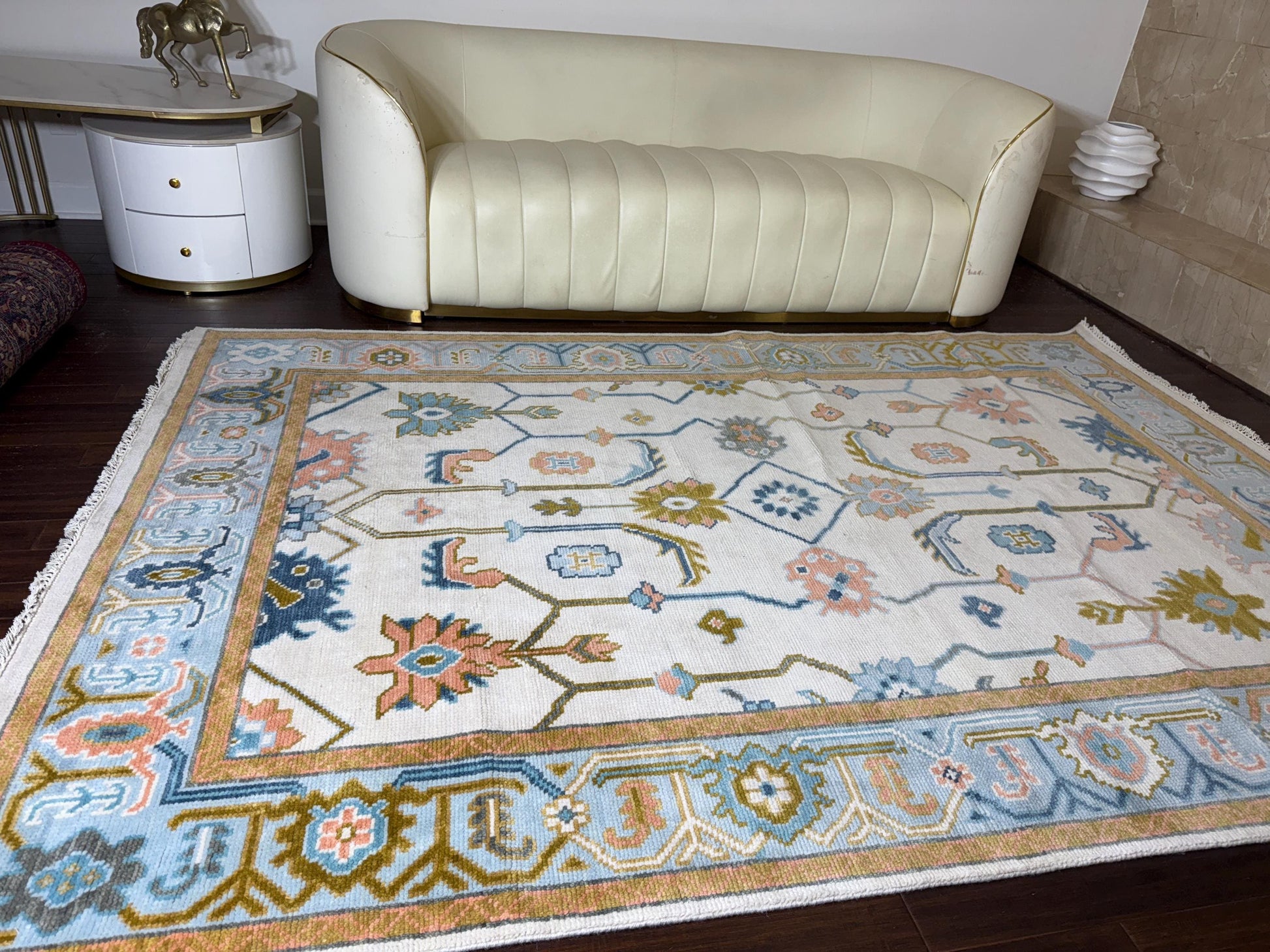 turkish oushak rug  
colorful wool rug  
hand knotted carpet  
transitional area rug  
6x9 turkish rug  
bohemian wool rug  
modern oriental rug  
vibrant handmade rug  
anatolian oushak rug  
multicolored area rug  
wool living room rug  
new turkish carpet  
eclectic decor rug