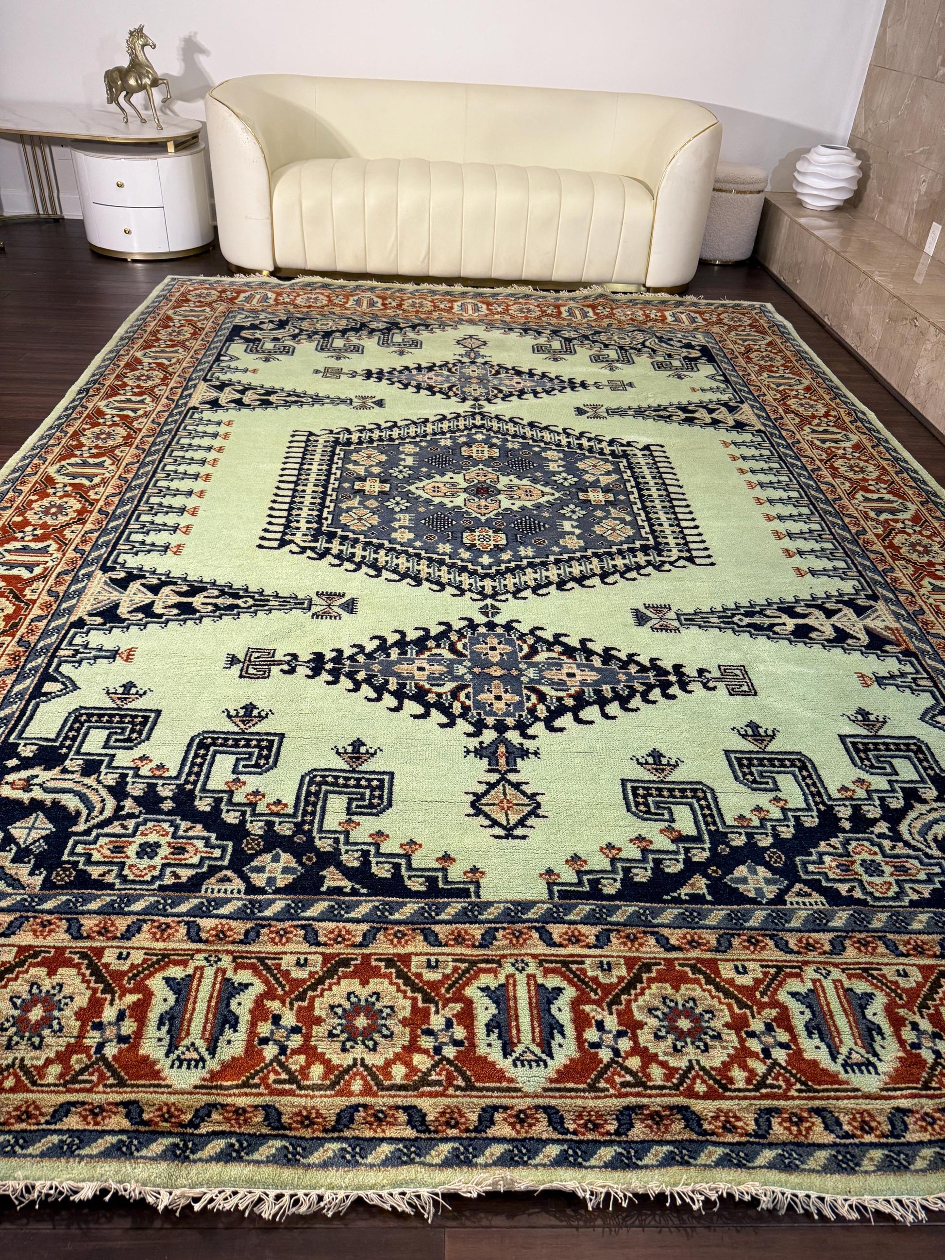 turkish heriz rug, 9x12 area rug, hand knotted rug, bohemian rug, large wool rug, persian style carpet, modern heriz rug, oriental rug, handmade turkish rug, living room rug, transitional rug, authentic wool rug, vintage style rug, artisan rug, colorful area rug, tribal rug, heriz design rug, turkish carpet, boho decor, rug for bedroom, heirloom rug, geometric rug, traditional wool rug, oversized rug, durable area rug, ethnic home decor, handmade floor rug, turkish wool carpet