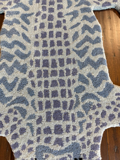 alligator kids rug, animal shaped wool rug, handmade kids room rug, turkish nursery rug, boho kids decor, crocodile playroom rug, wool animal rug, kids bedroom floor mat, handmade boho carpet, children’s room rug, quirky animal rug, nursery alligator decor, toddler room wool rug, soft wool kids rug, 3x5 animal rug