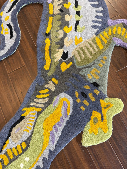 dinosaur kids rug, handmade kids rug, animal shaped rug, dinosaur nursery decor, boho wool rug, wool dinosaur rug, kids room decor, dinosaur area rug, turkish wool rug, children playroom rug, dinosaur shaped carpet, nursery wool rug, 3x5 kids room rug, montessori room decor, wool animal rug