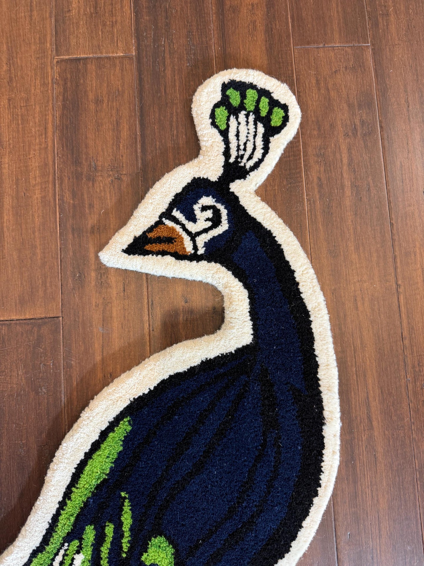 turkish peacock rug, animal shaped rug, handmade kids rug, wool nursery rug, boho kids area rug, peacock carpet, toddler room decor, playroom rug, bohemian wool rug, nature themed nursery, unique kids floor mat, handmade wool rug, aesthetic kids decor, soft animal rug, montessori rug