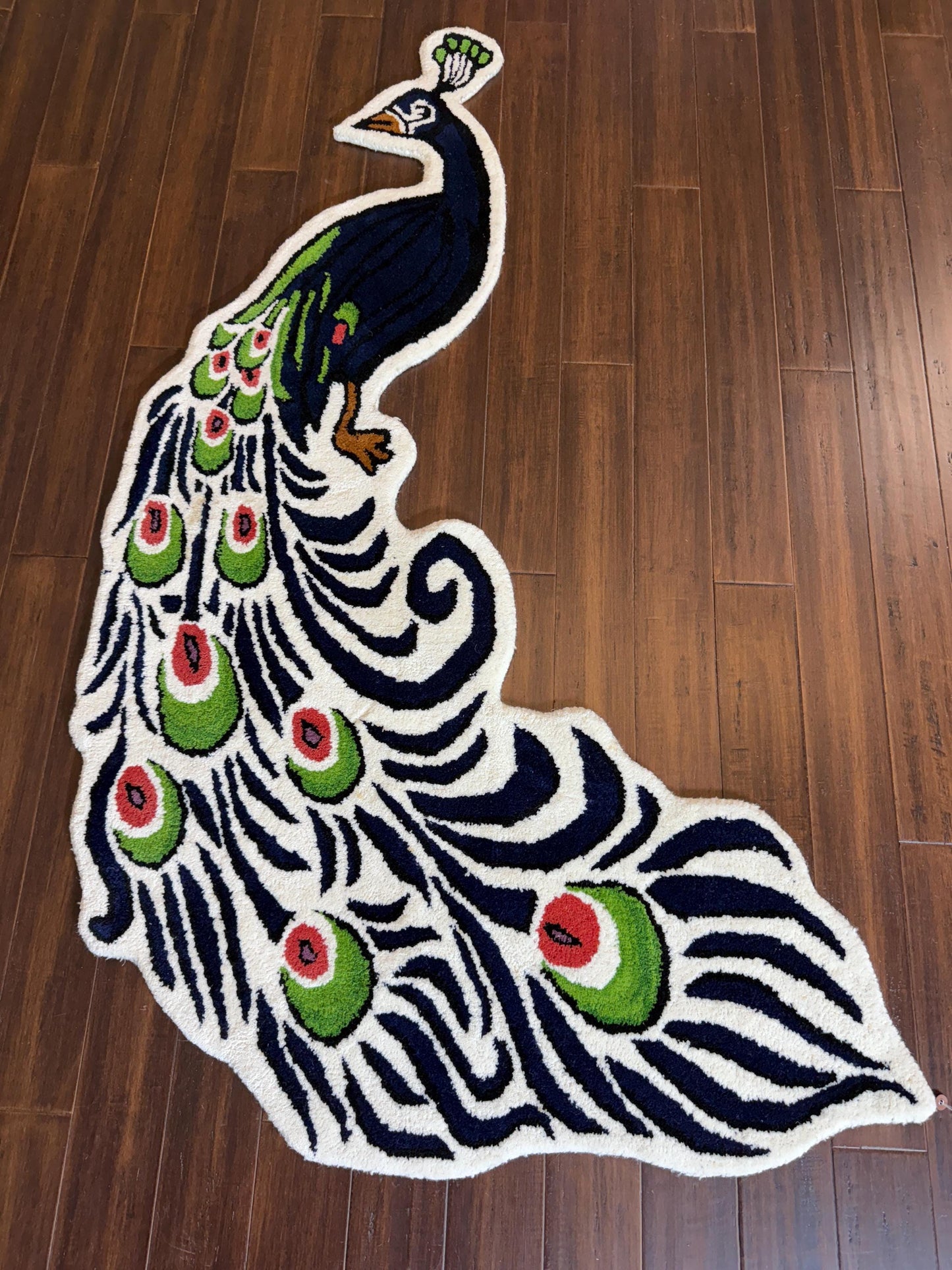 turkish peacock rug, animal shaped rug, handmade kids rug, wool nursery rug, boho kids area rug, peacock carpet, toddler room decor, playroom rug, bohemian wool rug, nature themed nursery, unique kids floor mat, handmade wool rug, aesthetic kids decor, soft animal rug, montessori rug