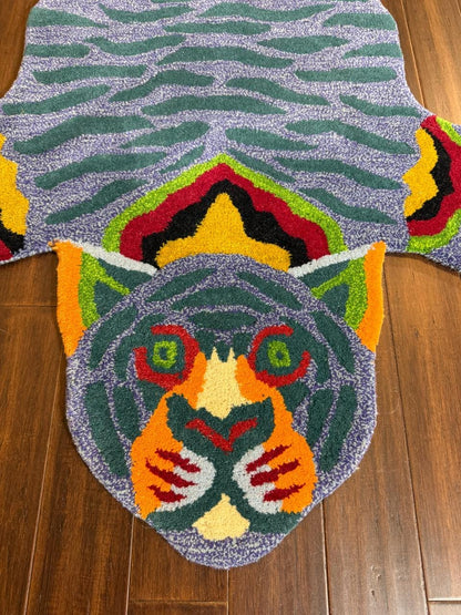 tiger rug  
animal shaped rug  
handmade turkish rug  
3x5 wool rug  
boho kids rug  
nursery animal decor  
jungle theme rug  
tiger shaped carpet  
wool area rug  
safari nursery decor  
hand-tufted tiger rug  
soft wool rug for kids  
tiger wall hanging  
turkish kids rug  
aesthetic jungle rug
