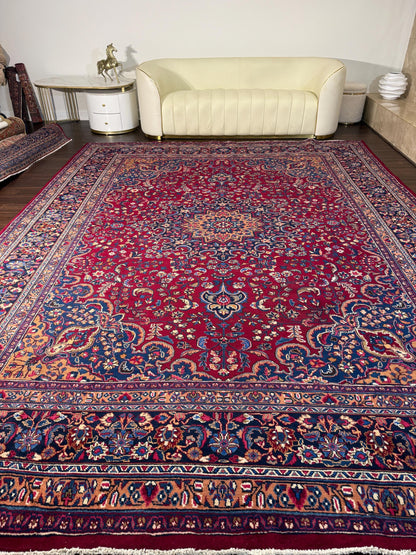 10x13 ft. 1940s Khorasan Rug Hand-Knotted Wool, 200 KPSI