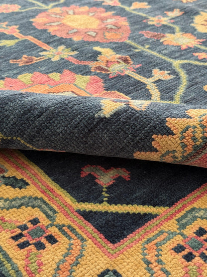 8x10 ft Oushak Rug: Hand-Knotted Wool Modern Boho Carpet