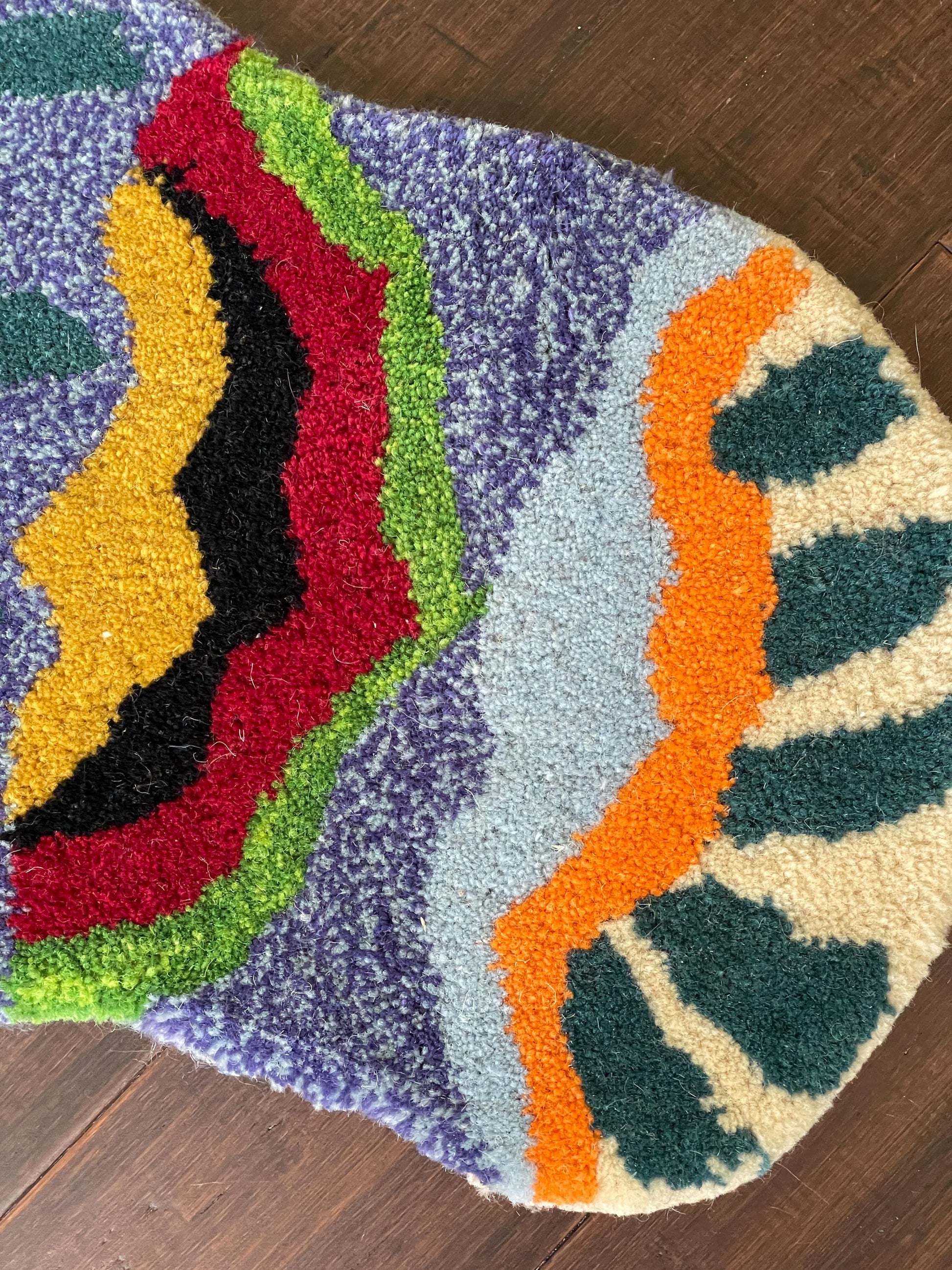 3x5 ft Hand-Knotted Wool Tiger Rug: Boho Nursery Decor