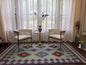 5x8 ft Handmade Kilim Rug: Flat Weave Wool, Modern Boho Decor