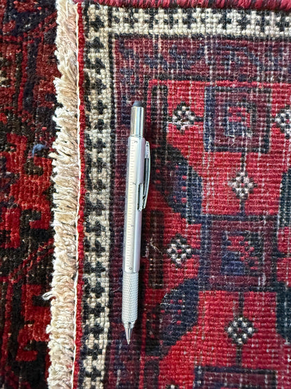 6x3 ft Vintage Zaidan Balouch Wool Rug: Hand-Knotted Tribal Area Rug
