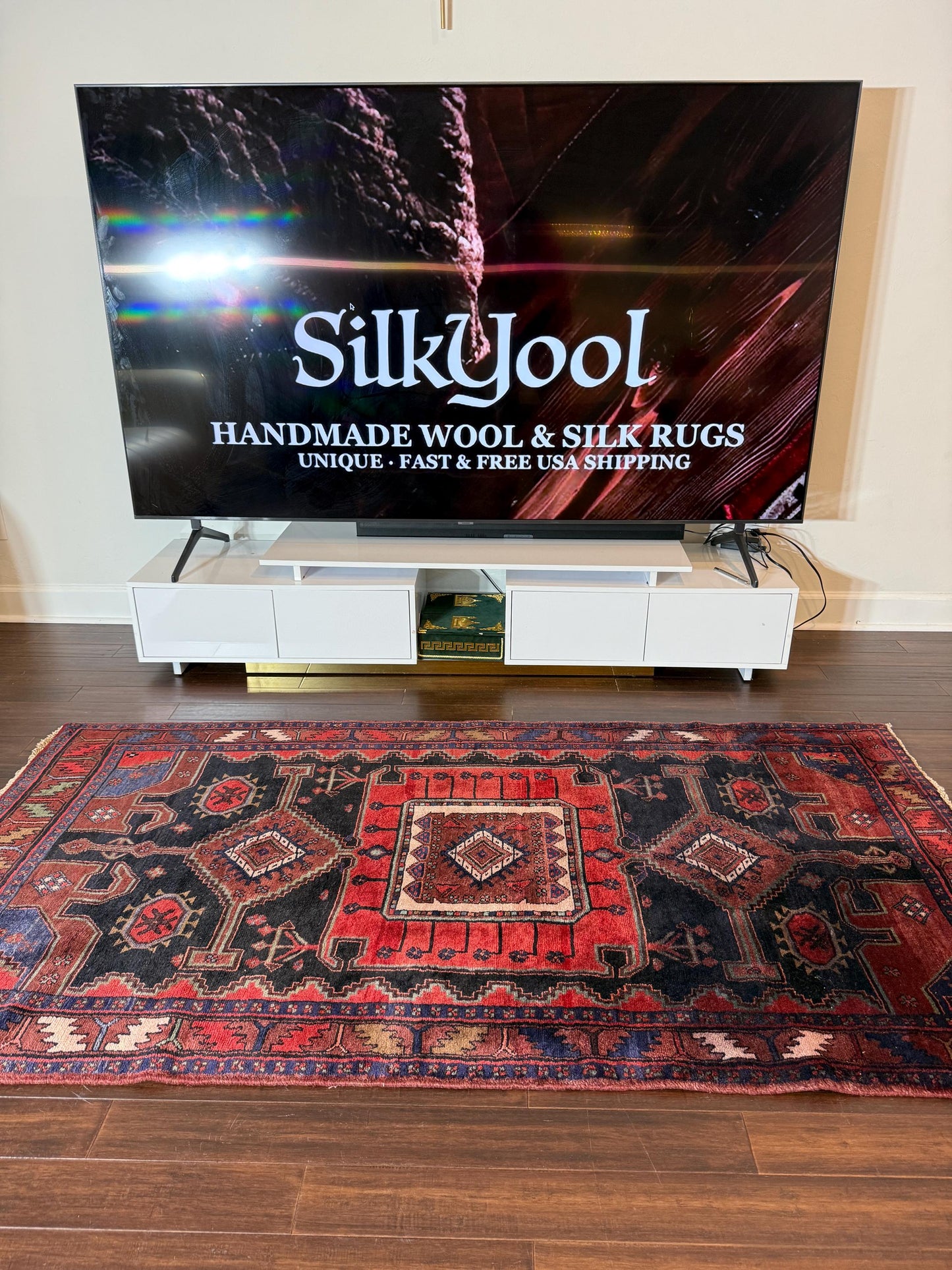 4x7 ft Anatolian 1940s Geometric Rug: Hand Knotted Wool Farmhouse Runner