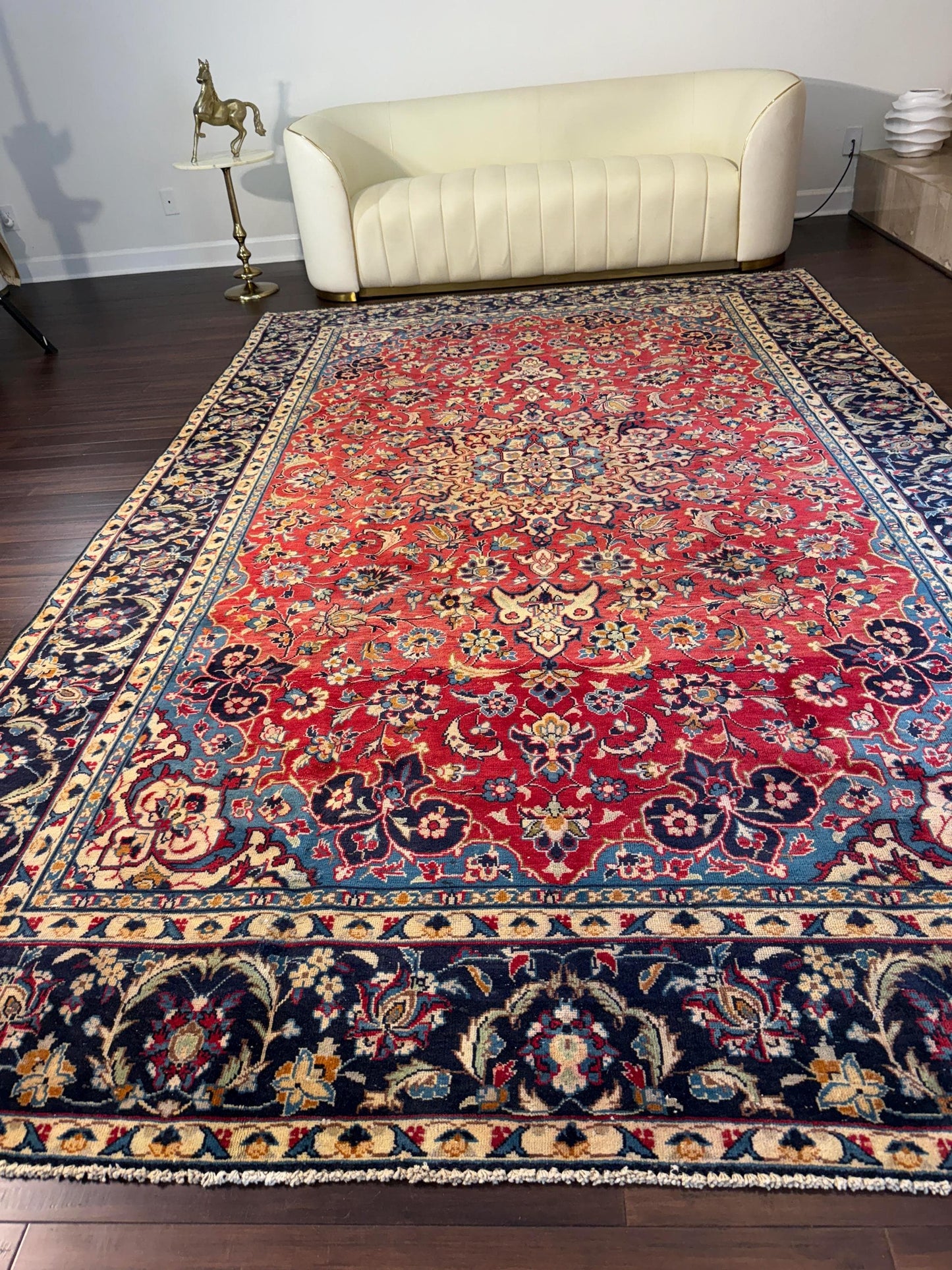 7x12 ft Vintage Anatolian Hand Knotted Geometric Wool Rug
