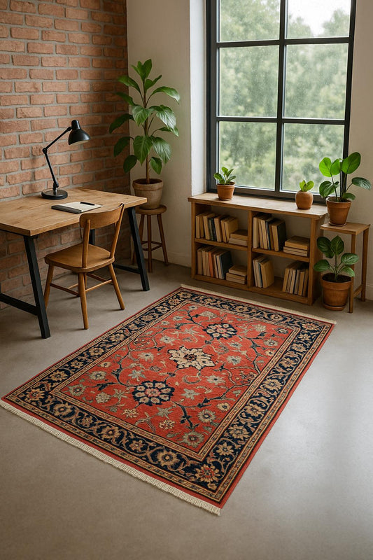 4x6 ft Mint Sarouk Rug: Hand Knotted Wool, Vegetable Dye