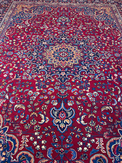 10x13 ft. 1940s Khorasan Rug Hand-Knotted Wool, 200 KPSI