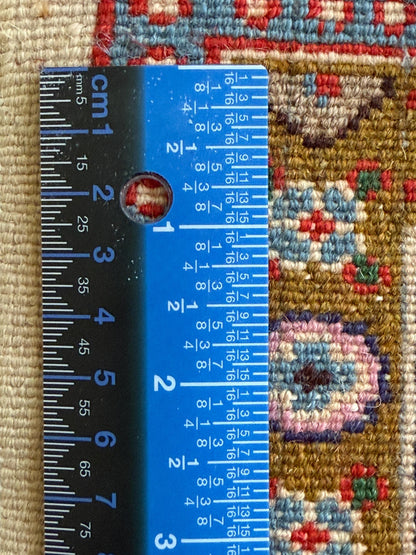 2x12 ft Vintage 1970s Yamoud Rug: Hand Knotted Wool Runner Tribal Hallway Rug