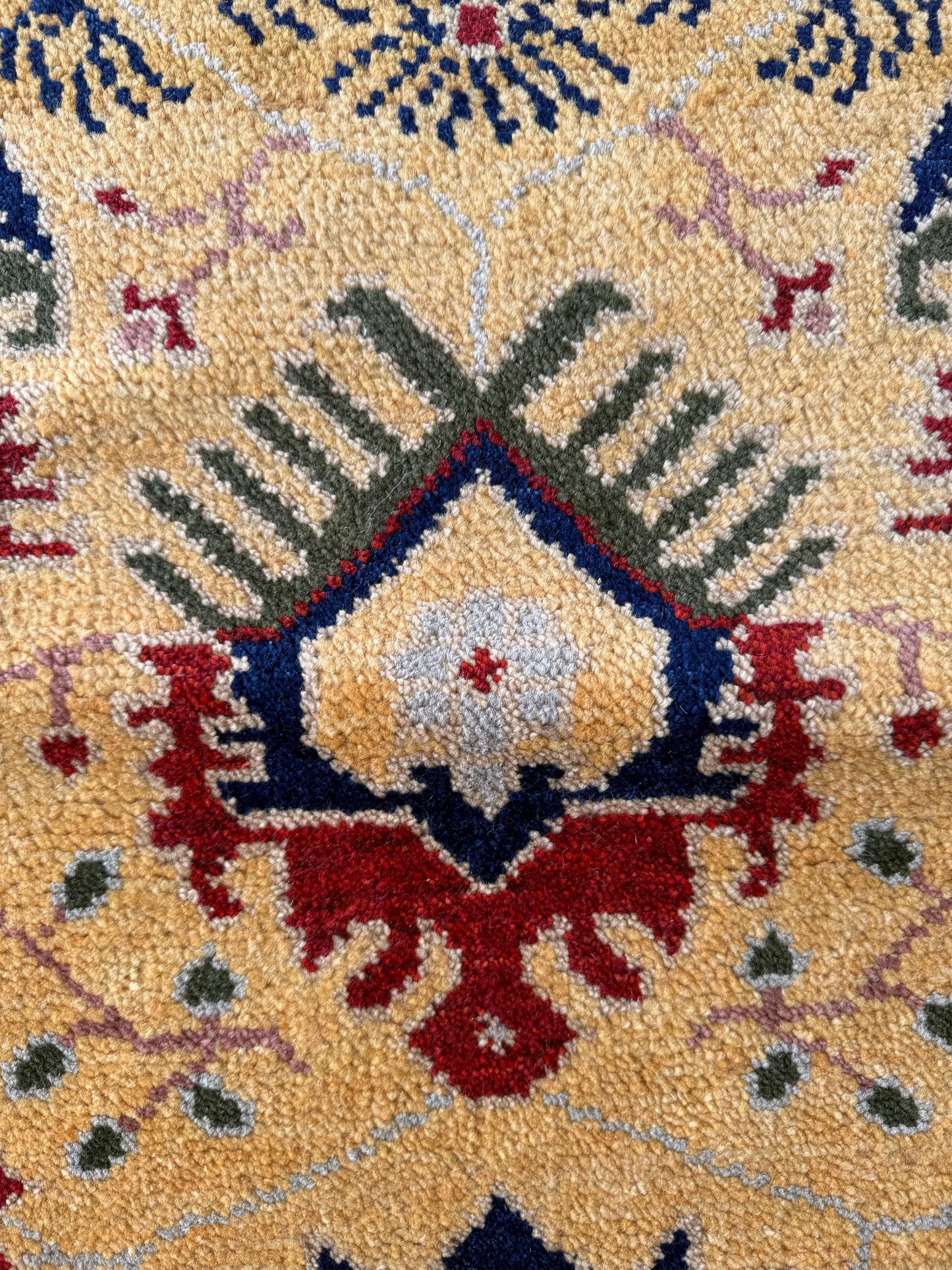2.6 x 7.10 ft Hand Knotted Oushak Runner Rug: Bohemian Wool Hallway Carpet
