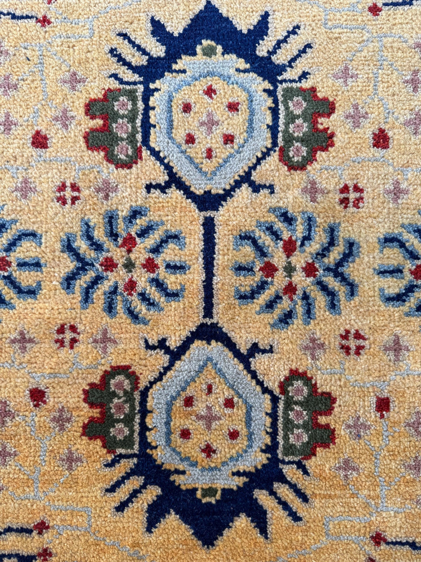2.6 x 7.10 ft Hand Knotted Oushak Runner Rug: Bohemian Wool Hallway Carpet