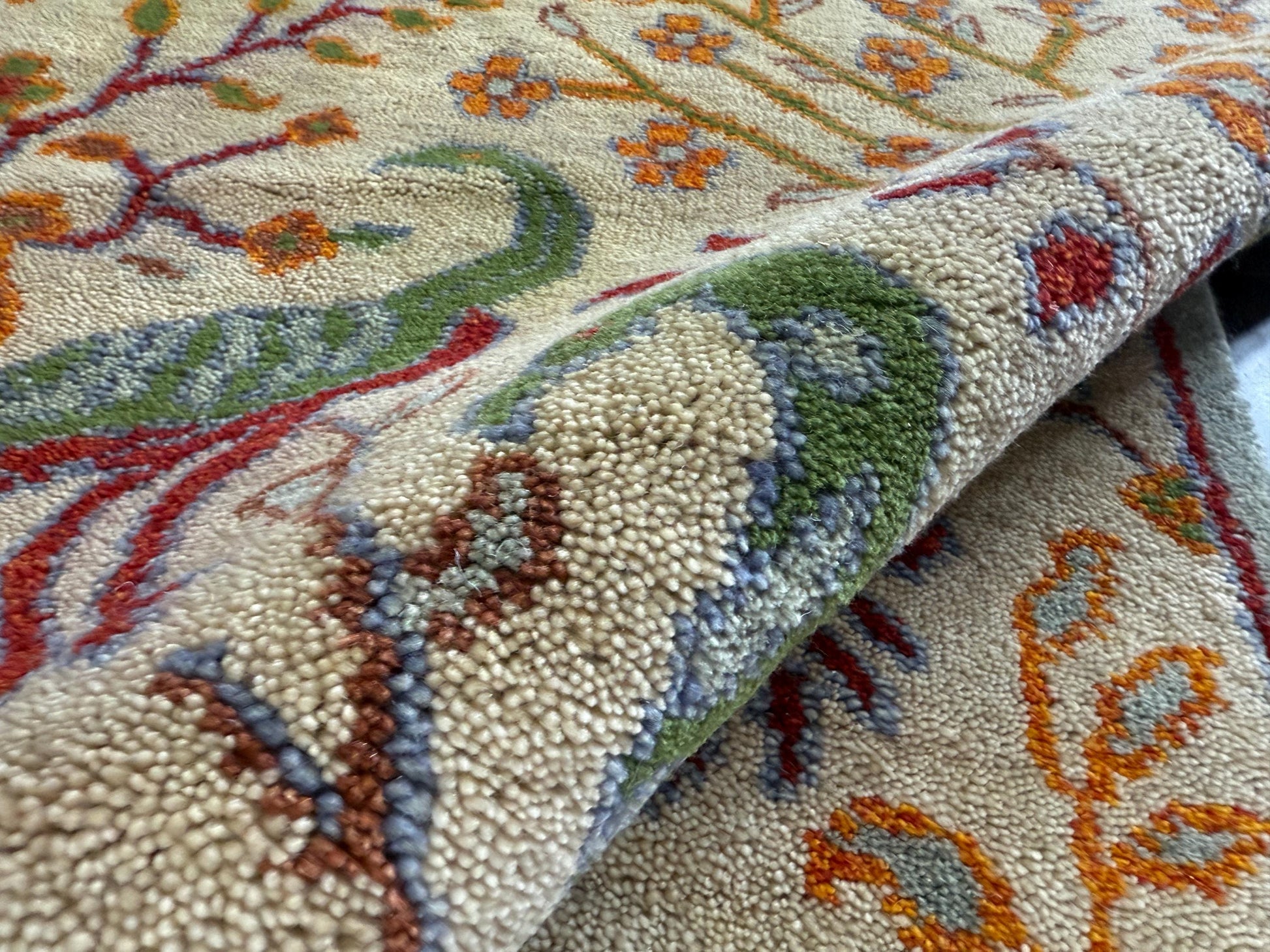 4x6 ft Handmade Oushak Wool Rug: Anatolian Tree of Life Design