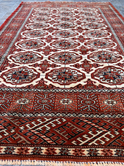 5x3 ft Hand-Knotted Vintage Sara Wool Rug, Tribal Design