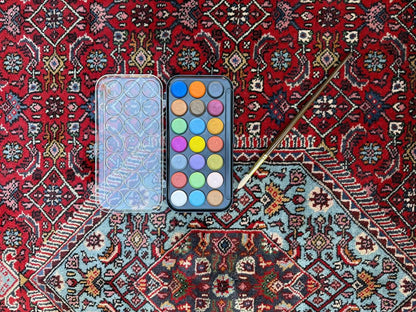 8x6 ft 1960s Vintage Wool Rug: Hand Knotted Bijar Tribal Oriental Carpet