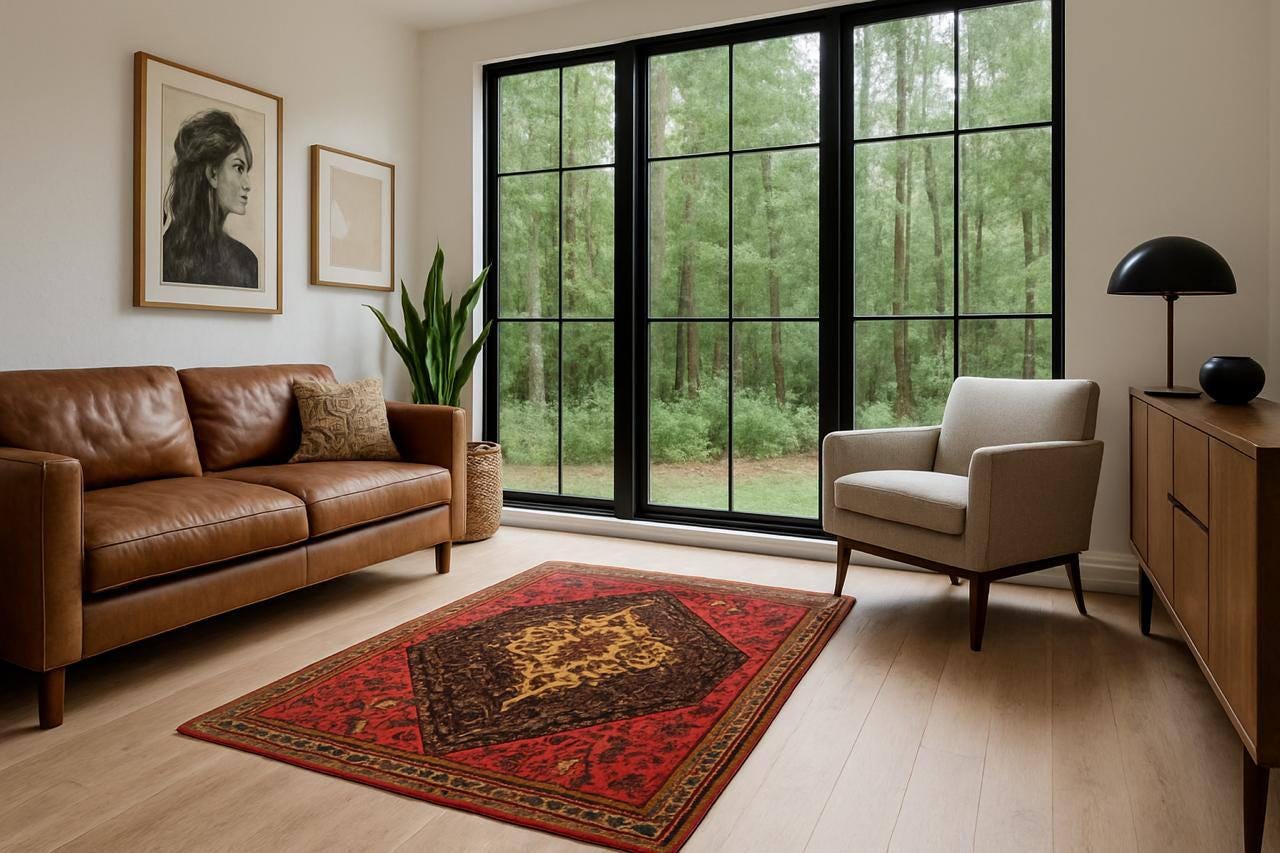 2x3 ft Vintage Anatolian Rug: 1930s Hand-Knotted Wool Geometric Carpet