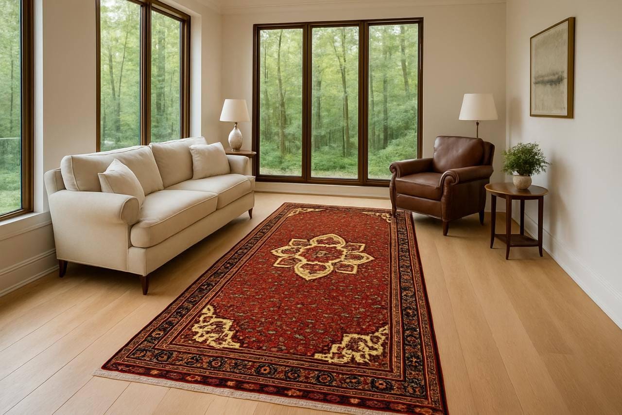 5x10 ft Vintage Anatolian Rug: 1930s Hand-Knotted Wool Carpet