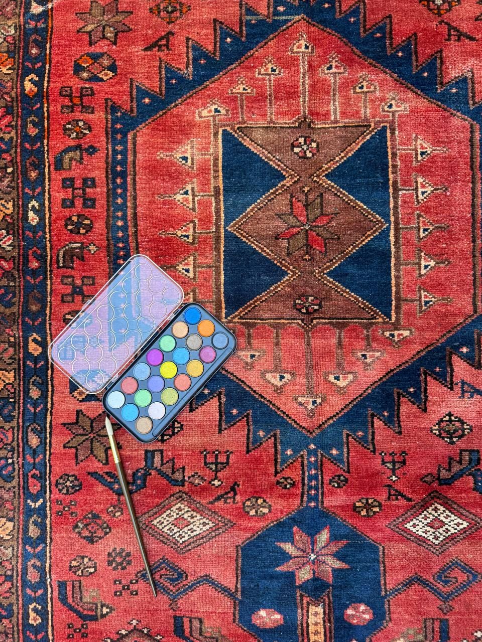 4x7 ft 1930s Vintage Tribal Wool Rug Hand-Knotted Anatolian Carpet