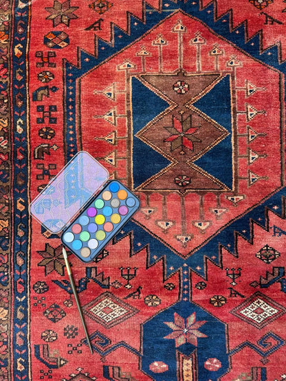 4x7 ft 1930s Vintage Tribal Wool Rug Hand-Knotted Anatolian Carpet