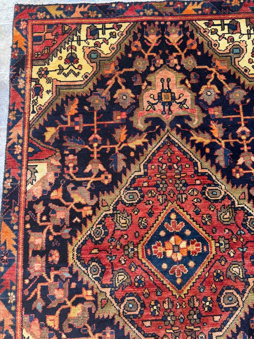 4x6 ft Vintage Turkish Tribal Rug Wool Anatolian Carpet