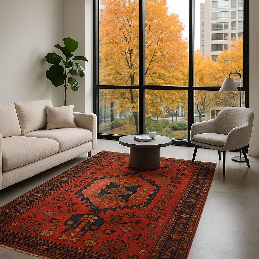 4x7 ft 1930s Vintage Tribal Wool Rug Hand-Knotted Anatolian Carpet