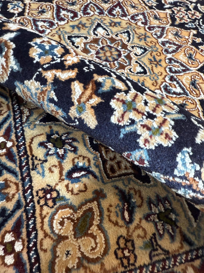 4x3 ft. Vintage Naeen Rug: 1960s Hand-Knotted Wool & Silk Oriental Carpet