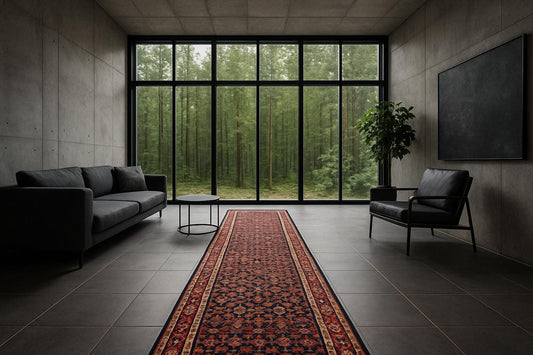 12x3 ft Antique 1950s Malayaar Runner Rug: Hand Knotted Wool Tribal Hallway Carpet, Vintage Nomadic Design