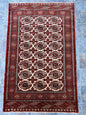 5x3 ft Hand-Knotted Vintage Sara Wool Rug, Tribal Design