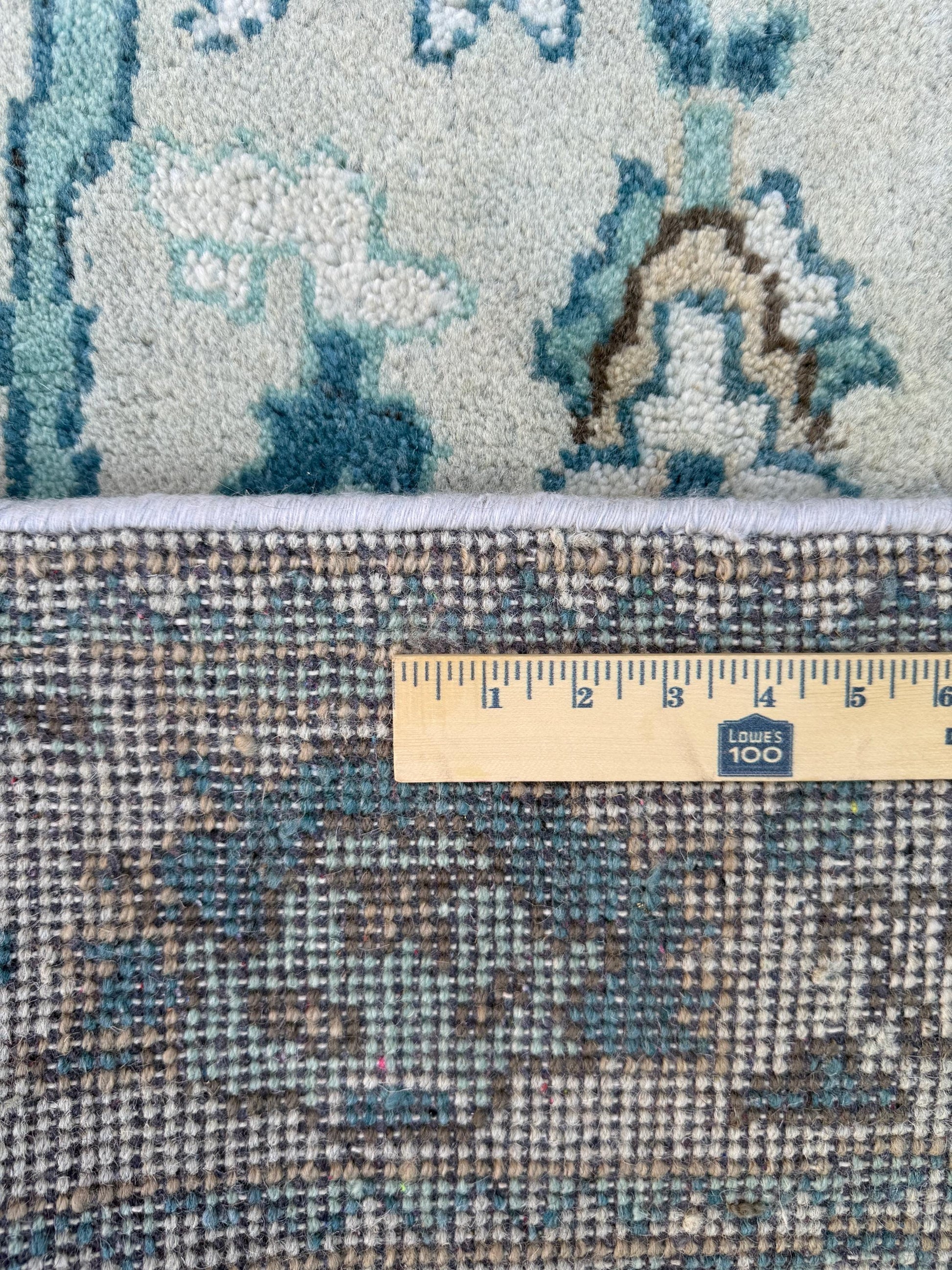 4x6 ft Hand Knotted Wool Oushak Rug: Modern Bohemian Carpet
