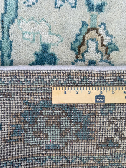 4x6 ft Hand Knotted Wool Oushak Rug: Modern Bohemian Carpet