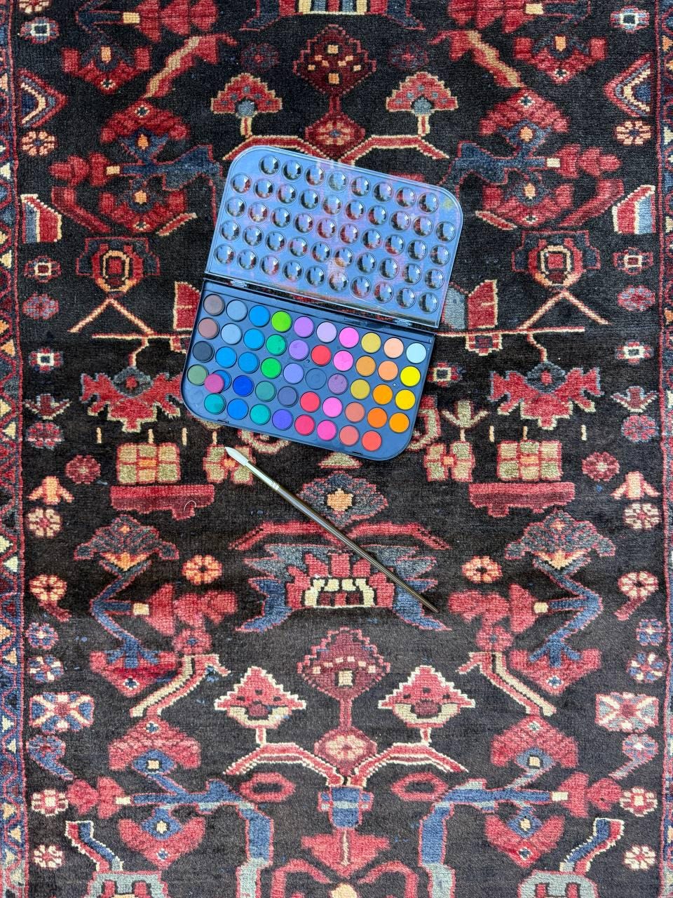 Signed Vintage Turkish Rug: 1920s Anatolian Tribal Wool Carpet