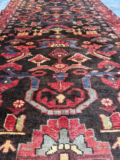 Signed Vintage Turkish Rug: 1920s Anatolian Tribal Wool Carpet