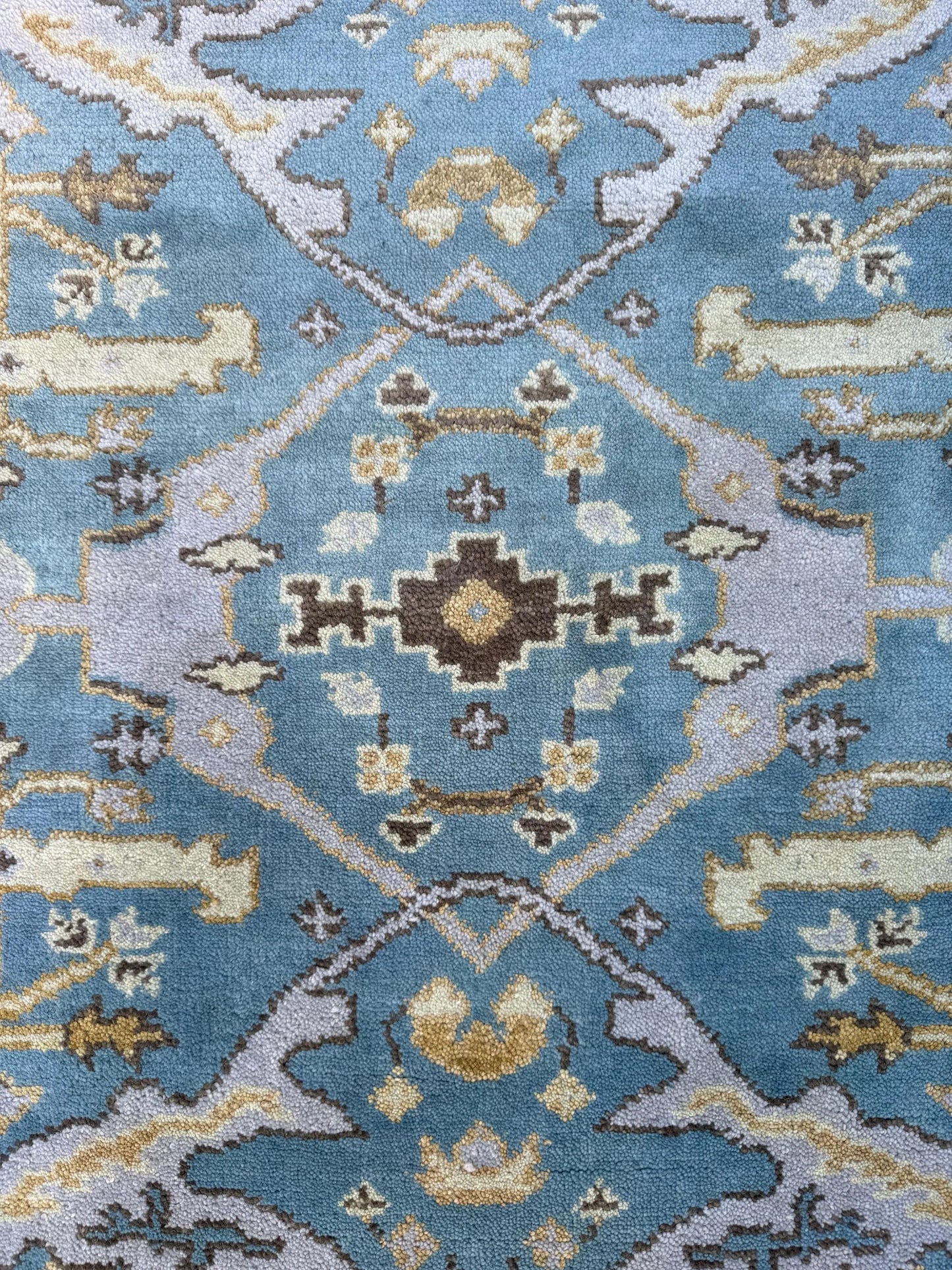 4x6 ft. Hand-Knotted Vintage Turkish Oushak Rug: Boho Wool Area Carpet