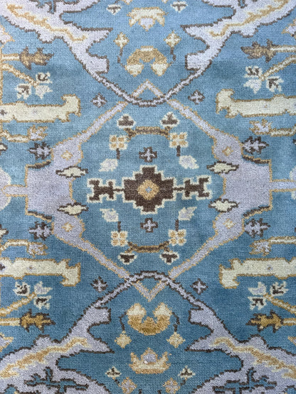 4x6 ft. Hand-Knotted Vintage Turkish Oushak Rug: Boho Wool Area Carpet