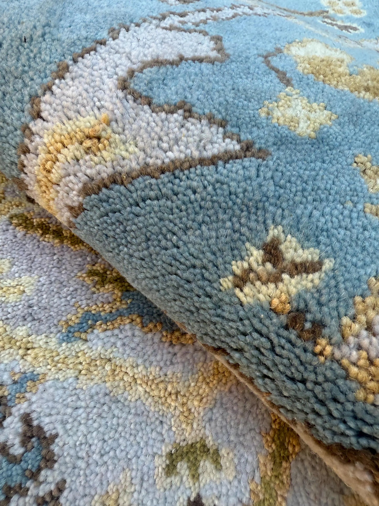 4x6 ft. Hand-Knotted Vintage Turkish Oushak Rug: Boho Wool Area Carpet