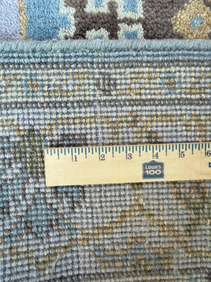 4x6 ft. Hand-Knotted Vintage Turkish Oushak Rug: Boho Wool Area Carpet