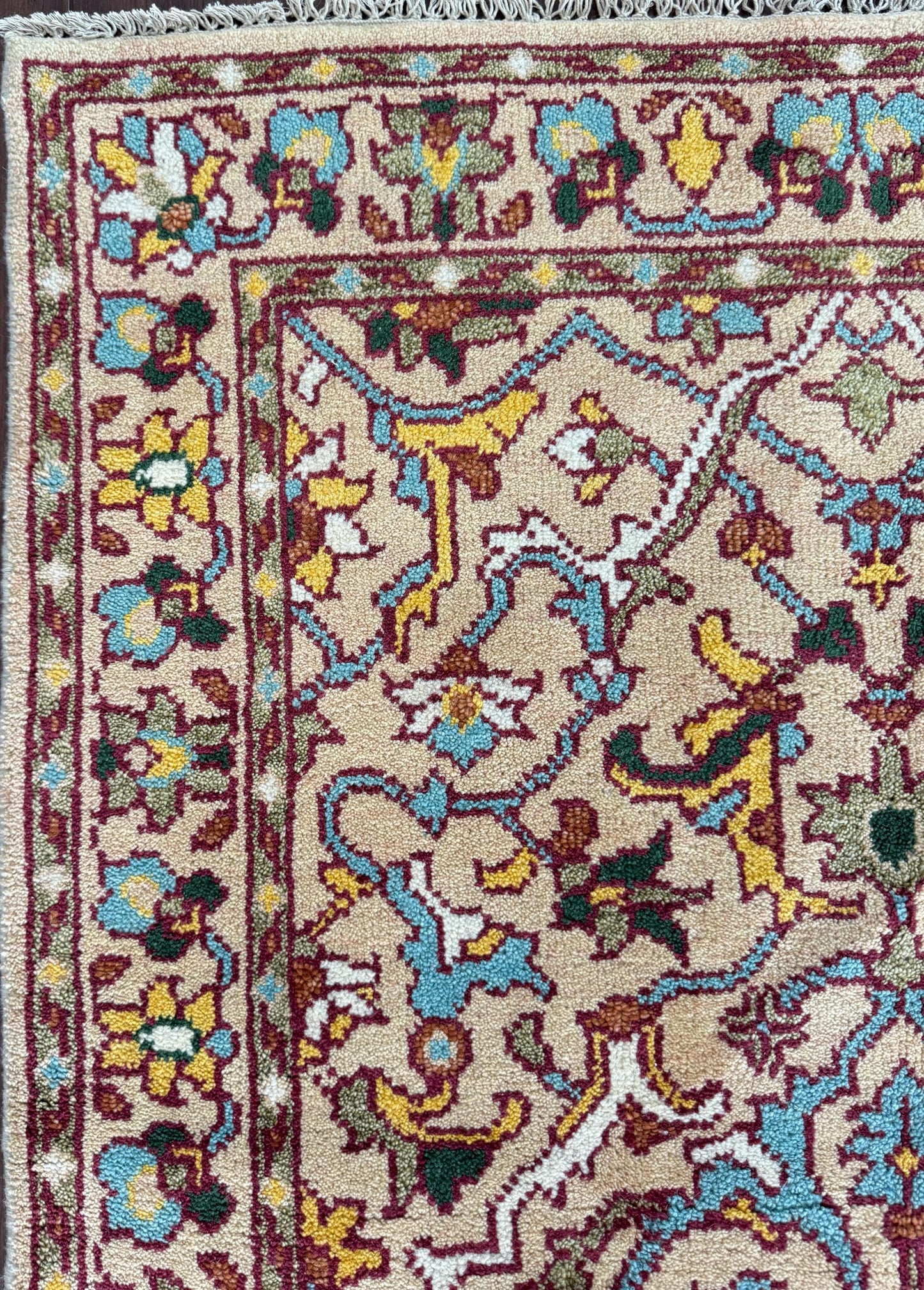 4x6 ft Hand-Knotted Oushak Rug: Wool, Geometric Boho