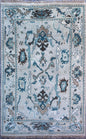 4x6 ft Hand Knotted Wool Oushak Rug: Modern Bohemian Carpet