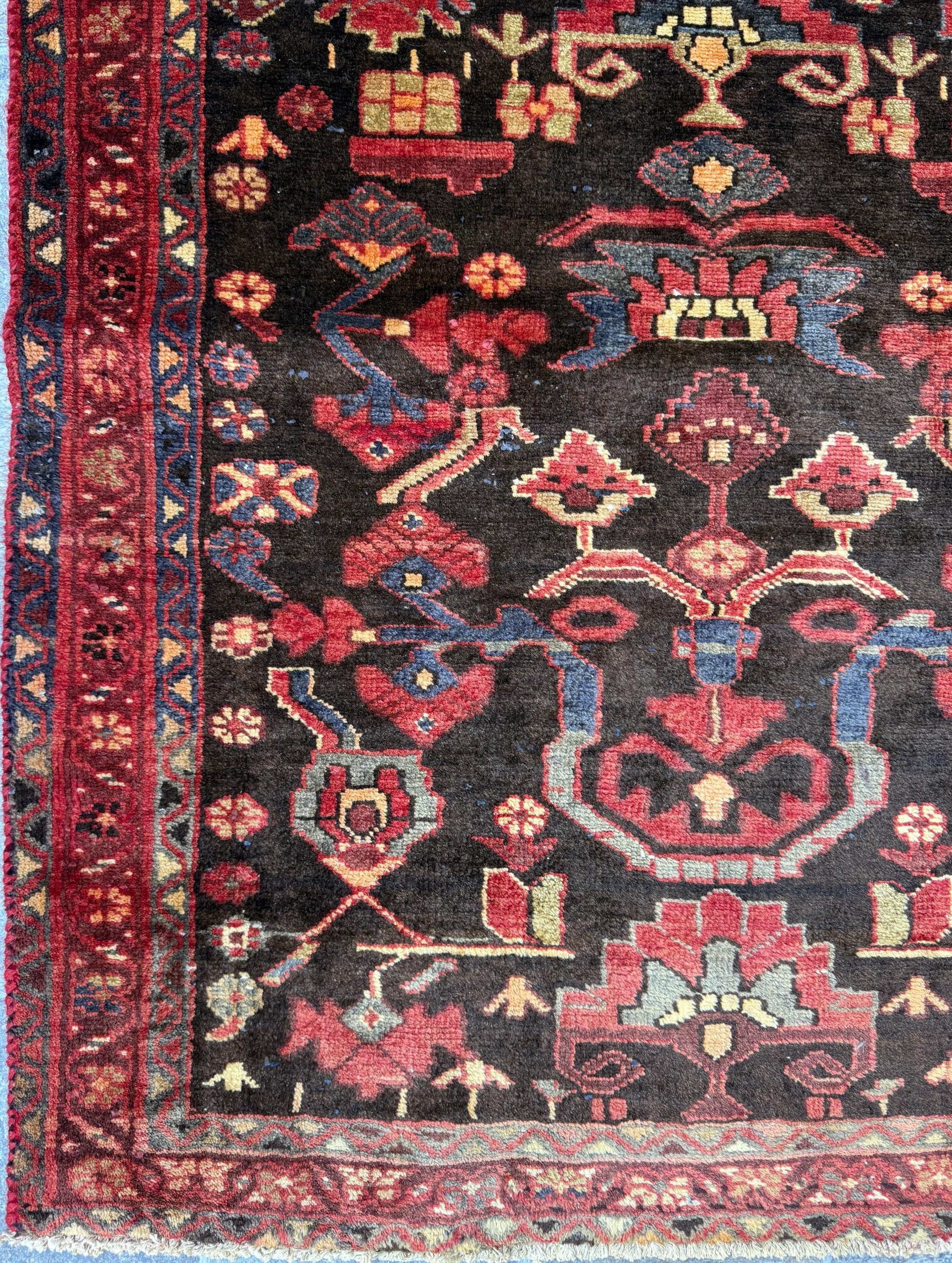 Signed Vintage Turkish Rug: 1920s Anatolian Tribal Wool Carpet