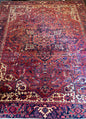 9x12 ft. Heriz Geometric Rug, 1930s Vintage Hand Knotted Wool Carpet, Large Oriental Area Rug