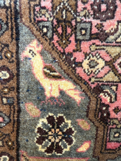 3x5 ft Farmhouse Rug, 1920s Vintage Geometric Wool Carpet, Anatolian Oriental Village Area Rug