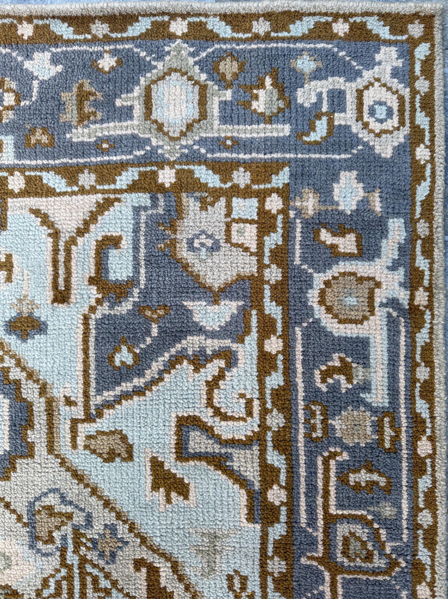 5x7.9 ft Wool Rug: Vintage-Style Kazak Geometric Area Carpet