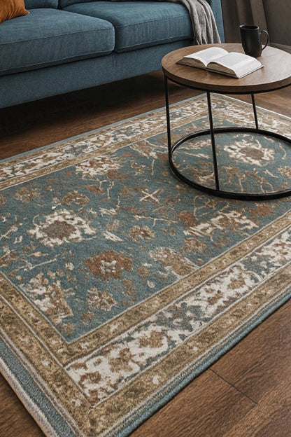 6x9 ft Pastel Oushak Hand Knotted Rug: Bohemian Wool Carpet