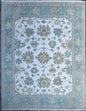 8x10 ft. Handmade Oushak Wool Rug: Modern Bohemian Carpet