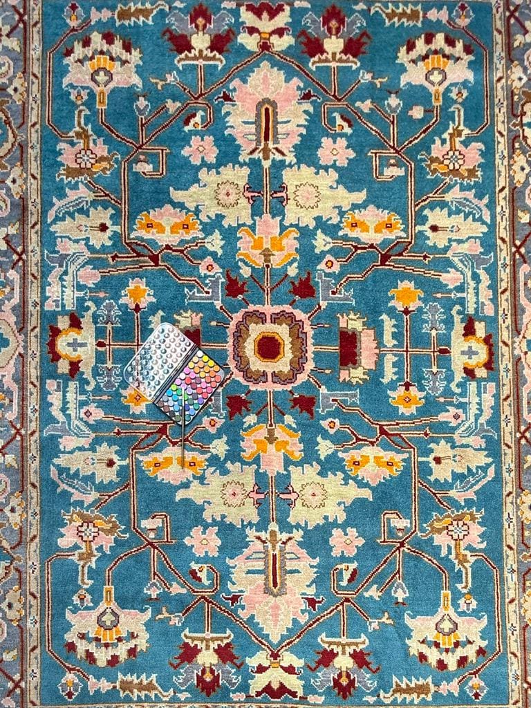 9x12 ft. Heriz Rug: Hand-Knotted Wool Modern Serapi Design Carpet