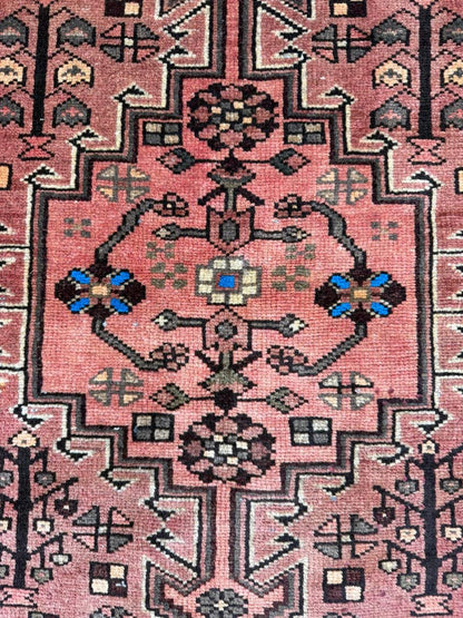 3x4 ft Geometric Village Rug, 1930s Vintage Hand Knotted Wool Carpet, Anatolian Oriental Small Area Rug