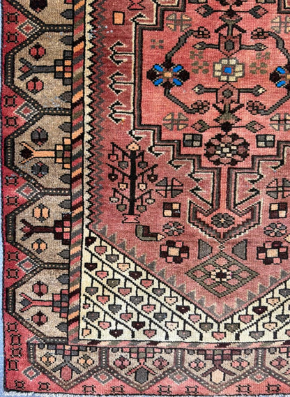 3x4 ft Geometric Village Rug, 1930s Vintage Hand Knotted Wool Carpet, Anatolian Oriental Small Area Rug